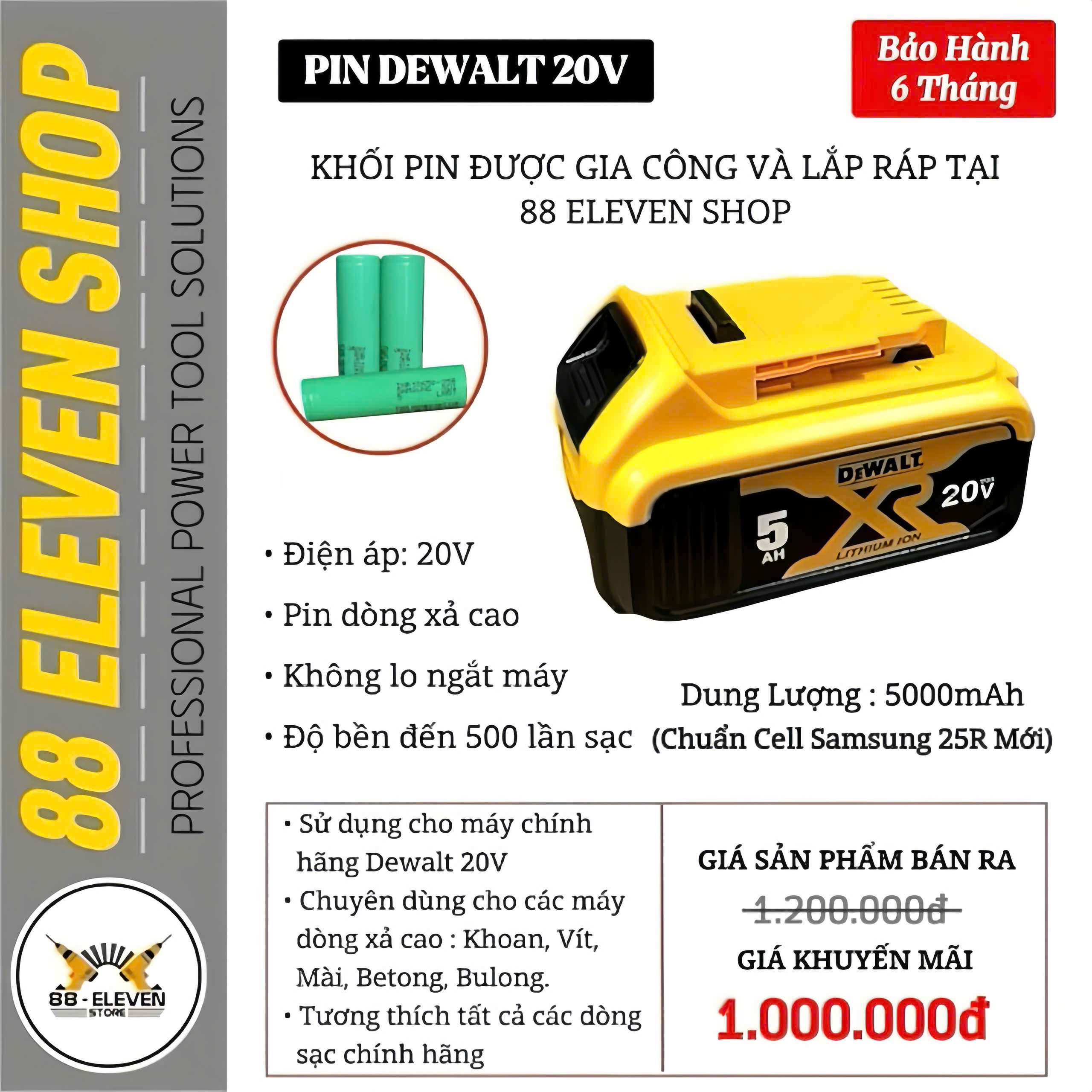Pin Dewalt 20V Dung Lượng 5.0Ah (NZ)