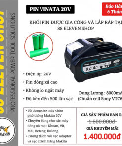 Pin Vinata Makita 20V Dung Lượng 8.0Ah (NZ)