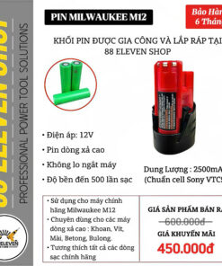 Pin Milwaukee M12 Dung Lượng 2.5Ah