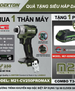[Tặng Pin] Máy Chuyên Vít 21V Dekton M21-CV250PROMAX