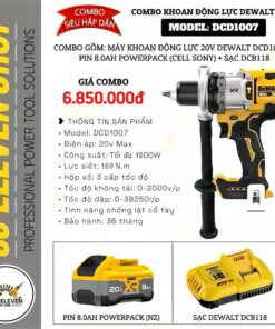 Combo Máy Khoan Động Lực 20V Dewalt DCD1007