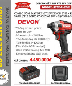 Combo Máy Bắt Vít 20V Devon 5762-Li-20H (5.0Ah)