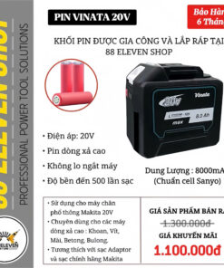 Pin Vinata Makita 20V Dung Lượng 8.0Ah (SY)