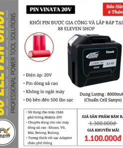 Pin Vinata Makita 20V Dung Lượng 8.0Ah (SY)