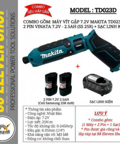 Combo Máy Vít Gập 7.2V Makita TD023D