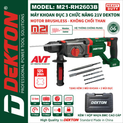 Thân Máy Khoan Đục 21V Dekton M21-RH2603B