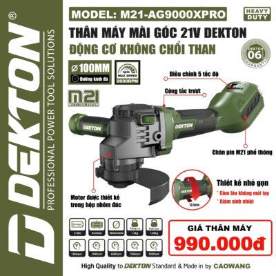 Thân Máy Mài Góc 21V Dekton M21-AG9000XPRO