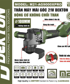 Thân Máy Mài Góc 21V Dekton M21-AG9000XPRO