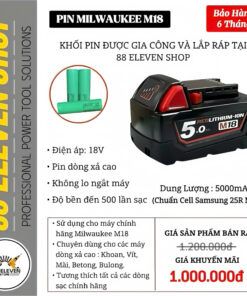 Pin Milwaukee M18 Dung Lượng 5.0Ah (25R)