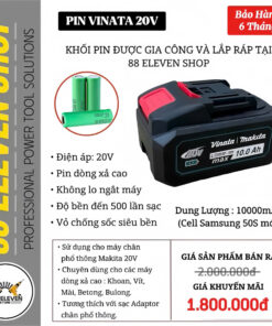 Pin Vinata Makita 20V Dung Lượng 10.0Ah (SS)