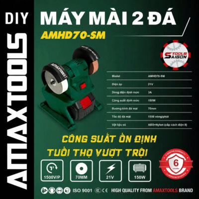 Thân Máy Mài 2 Đá 21V Amaxtools AMHD70-SM