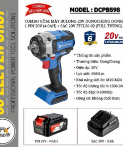 Combo Máy Siết Bulong 20V DongCheng DCPB598 (1P)